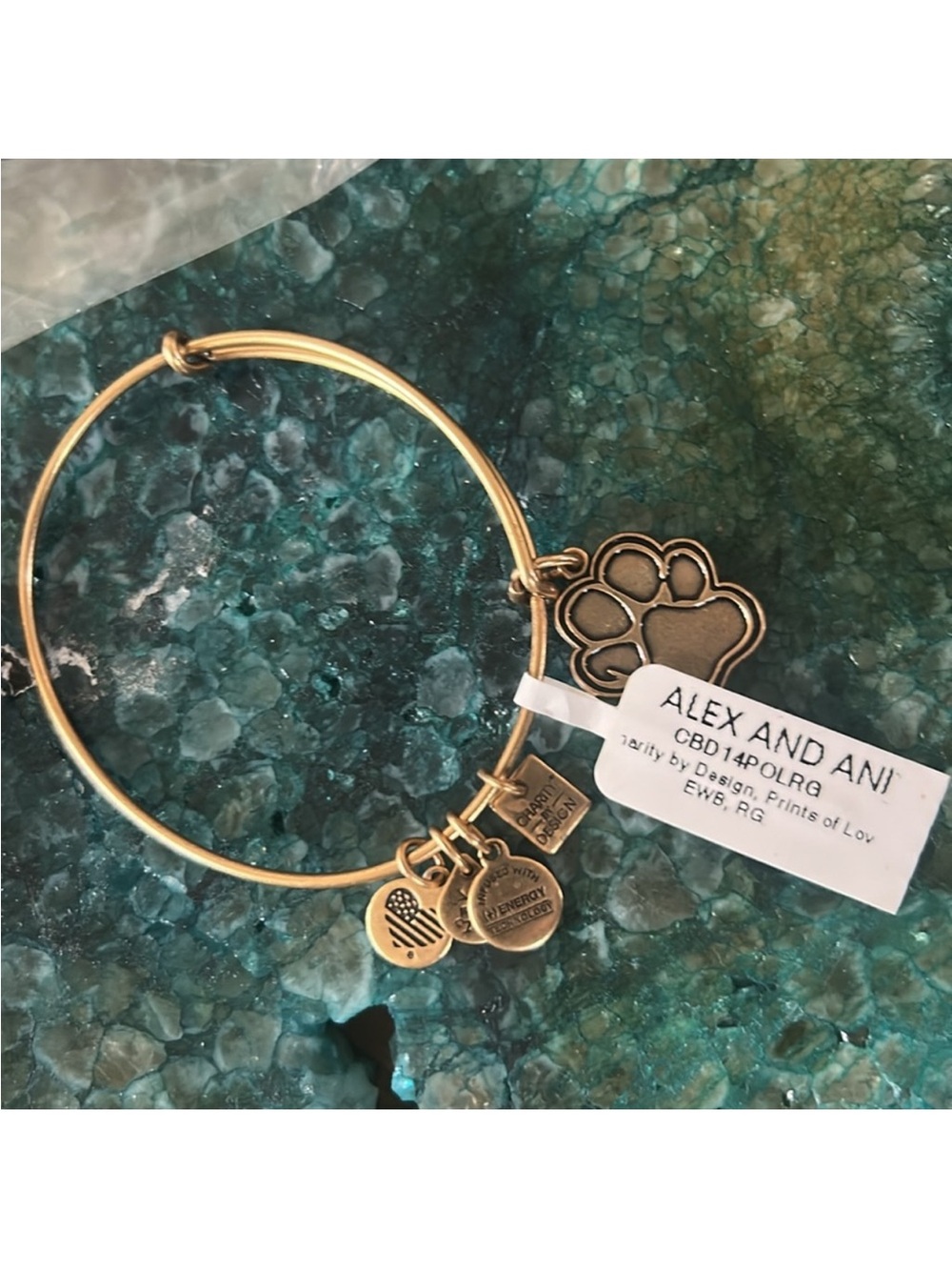 Alex and Ani Paw Print Charm Bangle Bracelet
$30